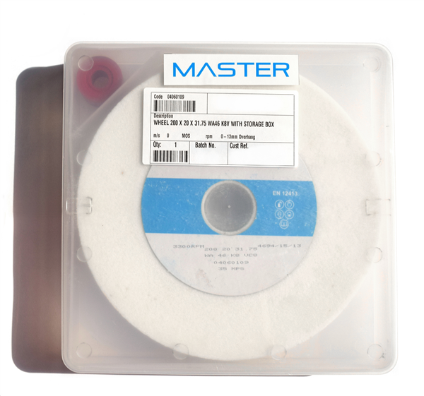 Master Grinding Wheel 200 x 20 x 31.75mm WA46 K8V - with storage box